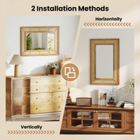 Miroir mural en rotin Tangkula (36"L x 24"l)