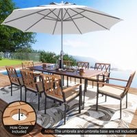 Tangkula 9 Pieces Patio Dining Set Outdoor Furniture Set