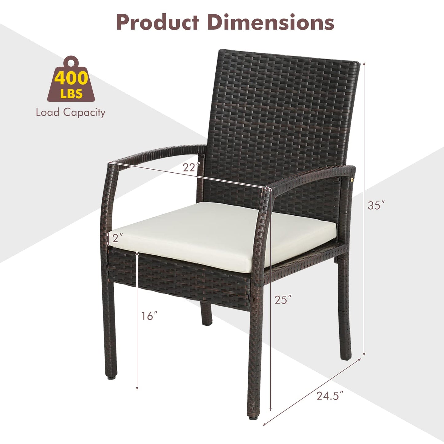 Tangkula Outdoor Dining Set with Acacia Wood Table and Wicker Rattan Armrest Chairs
