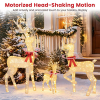 Tangkula 3-Piece Christmas Lighted Reindeer Family Set