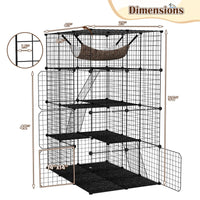 Tangkula Cat Cage Indoor 56" Large 4-Tier Cat Enclosure with Skylight