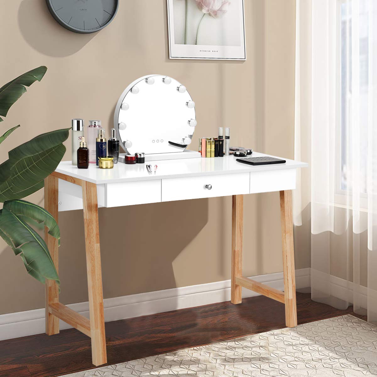 Bureau d'ordinateur Tangkula avec tiroirs de rangement