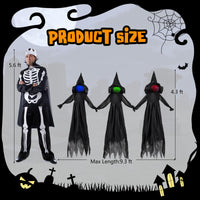 Tangkula 9.3 FT Outdoor Halloween Decoration Light Up Witch Stakes Set of 3