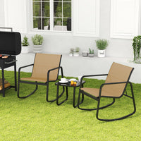 Tangkula Patio 3 Piece Rocking Bistro Set