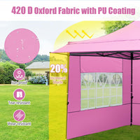 Tangkula Outdoor Tent with 3 Sidewalls & Awning for Party Picnic Event Beach Camping
