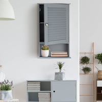 Tangkula Medicine Cabinet, Wall Mounted Bathroom Cabinet Single Door Wooden