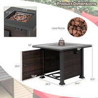 Tangkula 50,000 BTU Propane Fire Pit Table