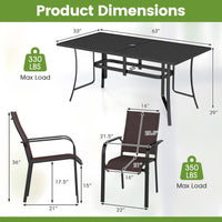 Tangkula 7 Pieces Patio Dining Set for 6