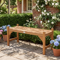 Tangkula 40” Outdoor Backless Bench with Slatted Contoured Seat