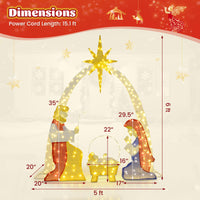 Tangkula 6 FT Christmas Lighted Nativity Scene Set