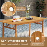 Tangkula 7 Pieces Patio Acacia Wood Dining Set