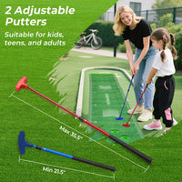 Tangkula 11 FT Golf Pong Game Set with 2 Adjustable Putters