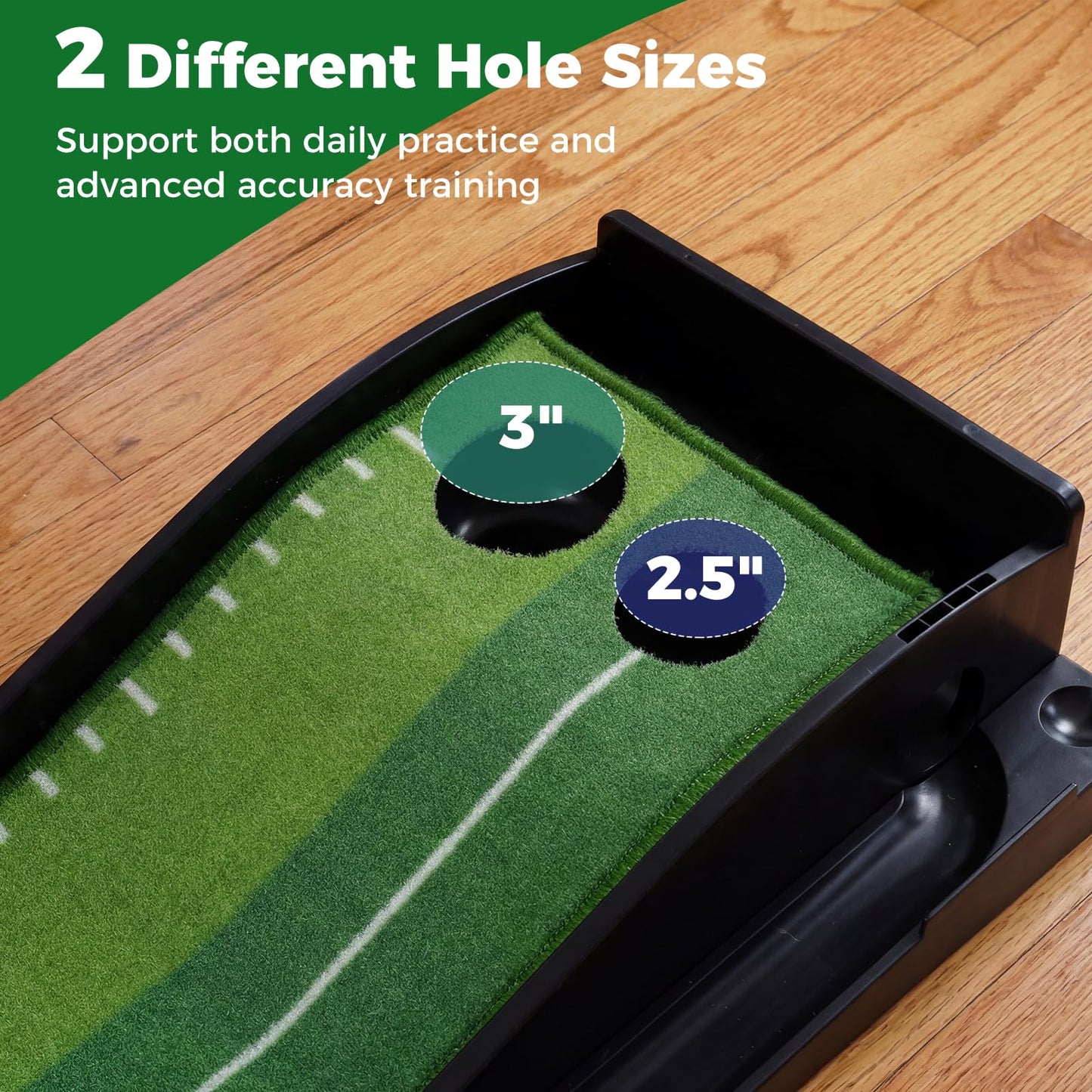 Tapis de Putting de Golf Intérieur Tangkula Putting Green 3 Balles d'Entraînement de Putting