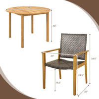 Tangkula 5 Pieces Patio Dining Set( 44 Inch)