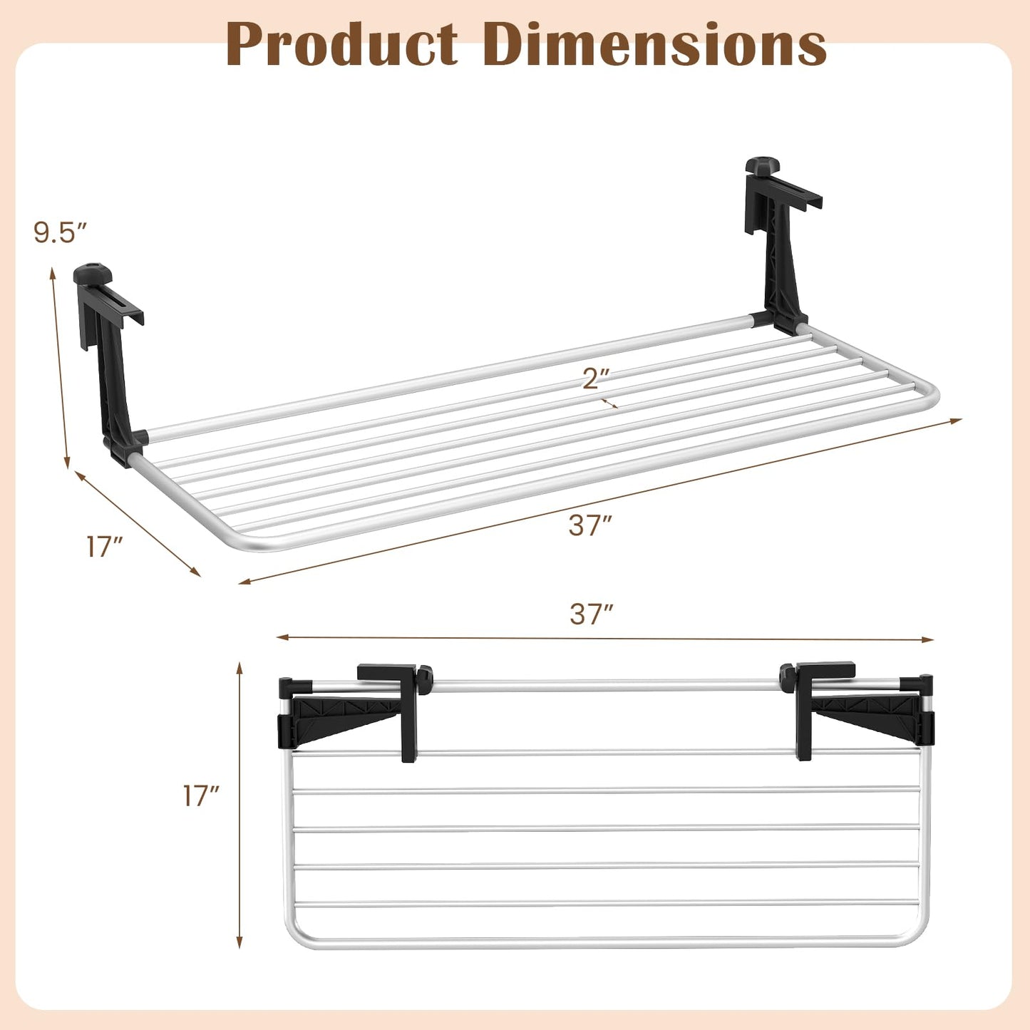 Tangkula Portable Clothes Drying Rack for Indoor & Outdoor Use