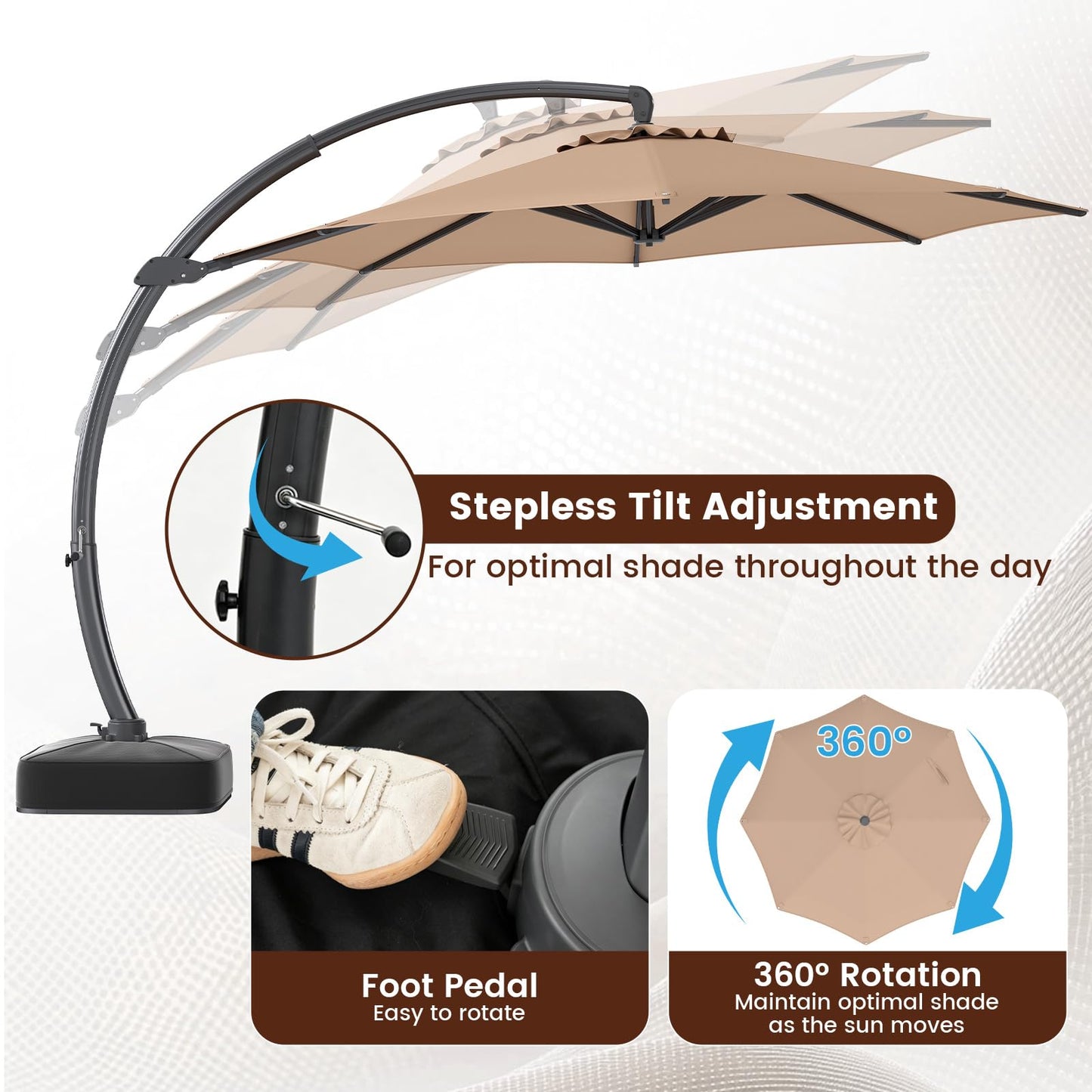 Tangkula 11FT Patio Umbrella with Base Included