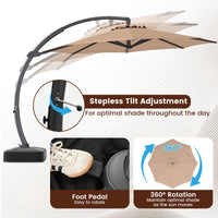 Tangkula 11FT Patio Umbrella with Base Included