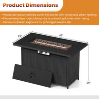 Tangkula 42 Inch Propane Fire Pit Table