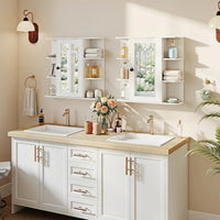 Tangkula 26 x 6.5 x 25 Inches Bathroom Wall Cabinet with Mirror