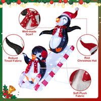 Décoration de Noël Tangkula Scène de toboggan Pingouin illuminé 1,20 m