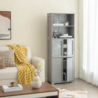 Tangkula Tall Bathroom Storage Cabinet, Freestanding Floor Cabinet