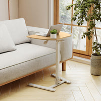 Tangkula Mobile Overbed Bedside Table with Wheels for Home