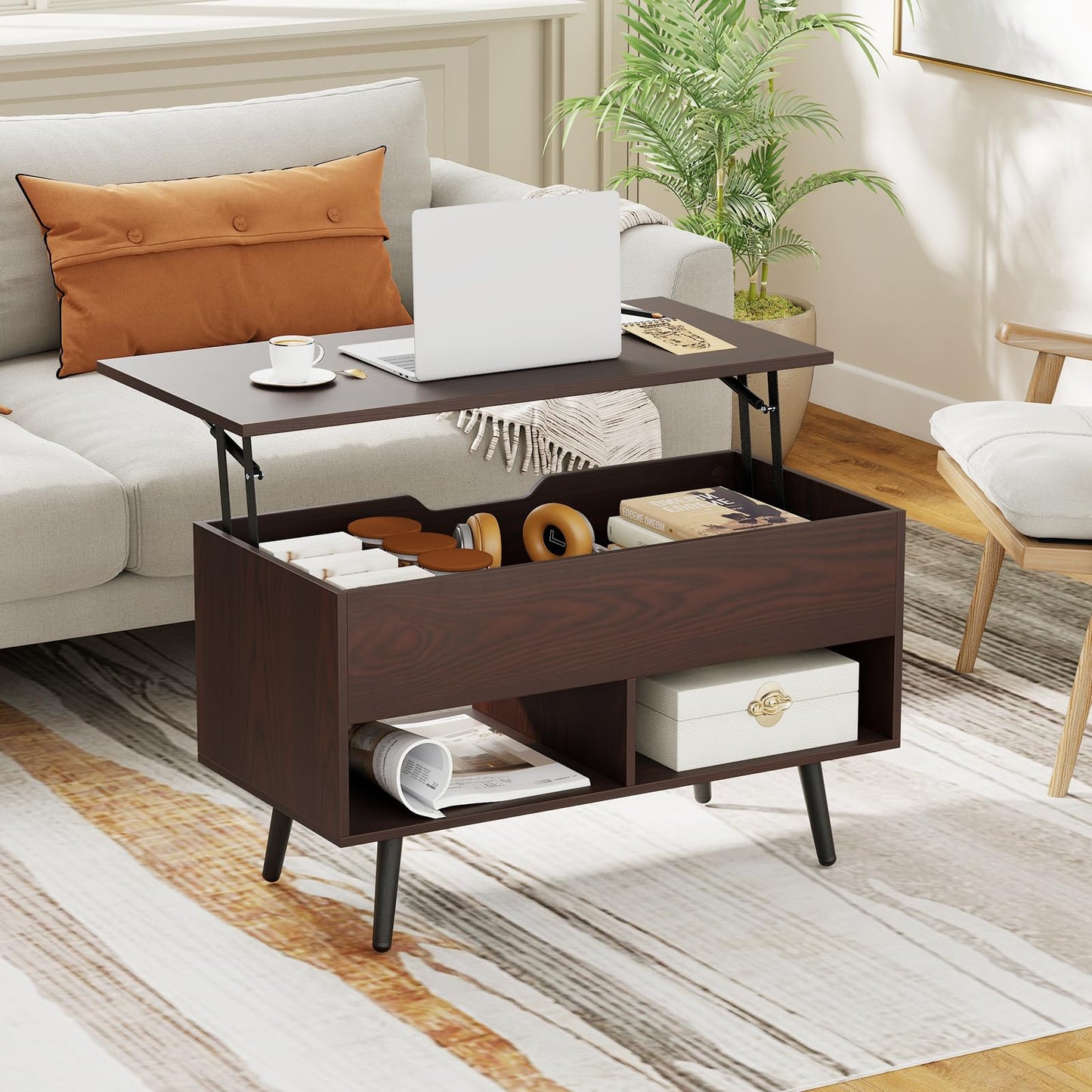 Tangkula Lift Top Coffee Table for Living Room