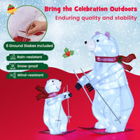 Tangkula 2-Piece Lighted Polar Bear Christmas Decorations