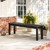 Tangkula HDPE Outdoor Bench 2-3 Person Patio Bench