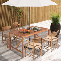 Tangkula 55" Acacia Wood Outdoor Dining Table for 4-6 Person