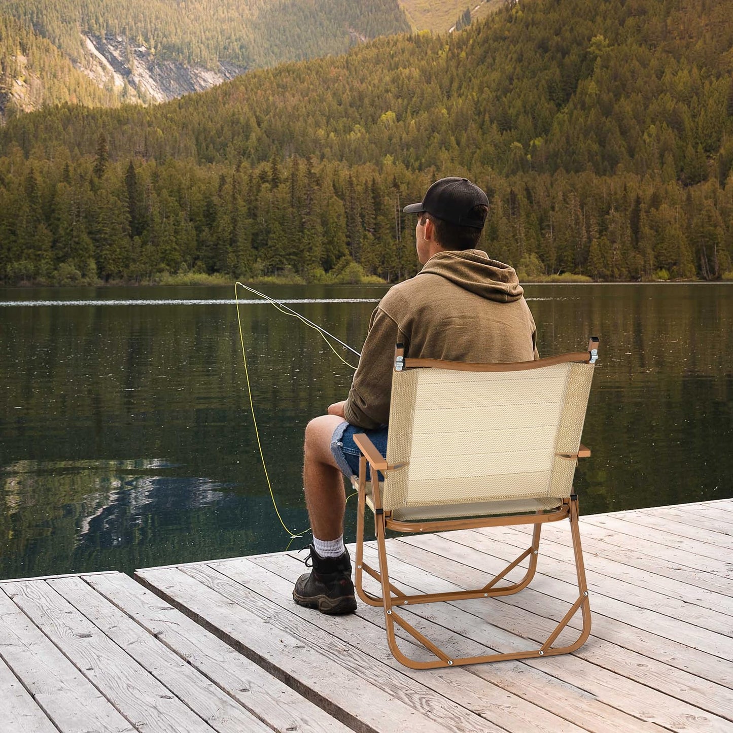 Tangkula Camping Chairs Set of 2 for Fishing Hiking Picnic Camp