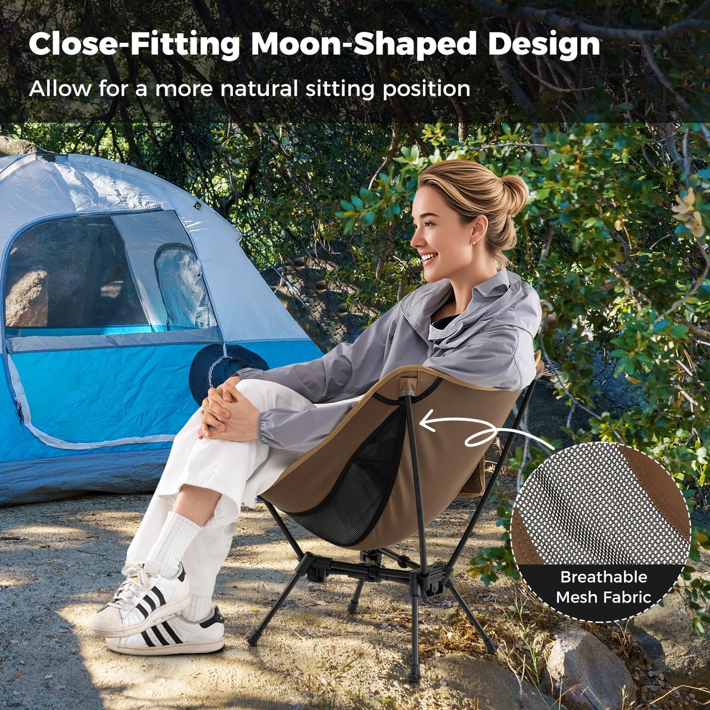 Tangkula Portable Camping Chair for Backpacking Hiking Beach Picnic Travel