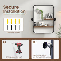 Tangkula 30 x 22 Inch Pivot Wall-Mounted Mirror
