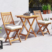 Tangkula Acacia Wood Patio Bistro Set of 3 for Backyard