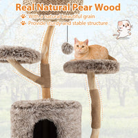 Arbre à chat Tangkula en bois massif pour chatons d'intérieur