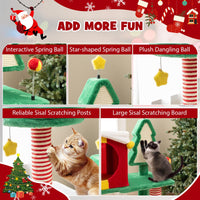 Tangkula 61 Inch Christmas Cat Tree for Indoor Kittens