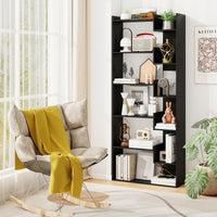Tangkula 6-Tier Bookshelf | 64”H Tall Open Bookcase with Anti-Tip Kits (1/2)