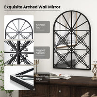 Tangkula 23" x 34" Arched Window Mirror, Modern Decorative Arch Mirror