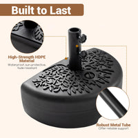 Tangkula 55 LBS Half Round Umbrella Base for 1.57" & 1.91" Poles