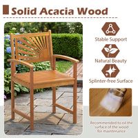 Tangkula Outdoor Acacia Wood Dining Chairs Set