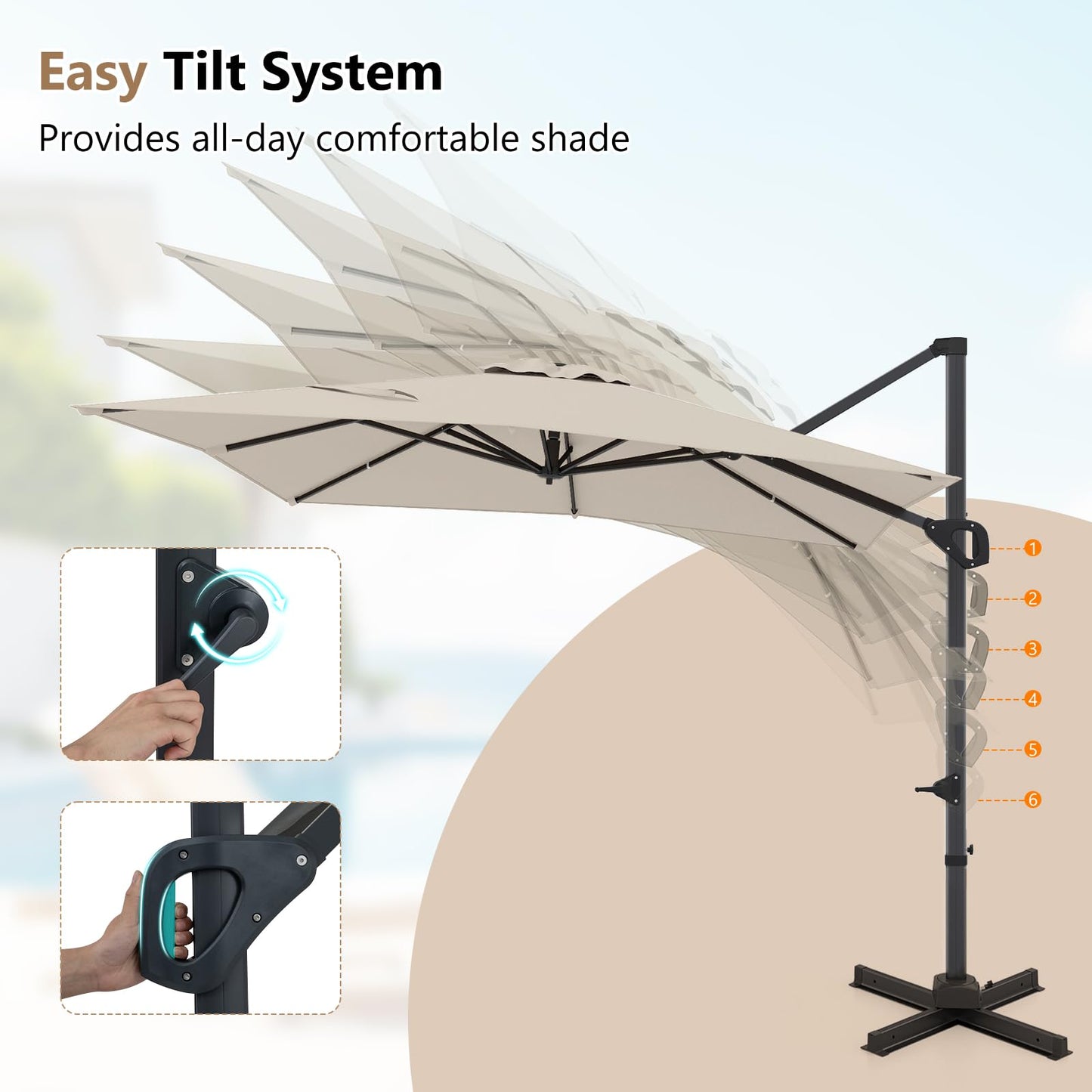 Tangkula 11 x 9 FT Patio Umbrella with Base Included