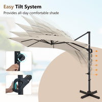 Tangkula 11 x 9 FT Patio Umbrella with Base Included