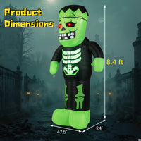 Décoration Gonflable d'Halloween Frankenstein de 2,5 m de Haut Tangkula