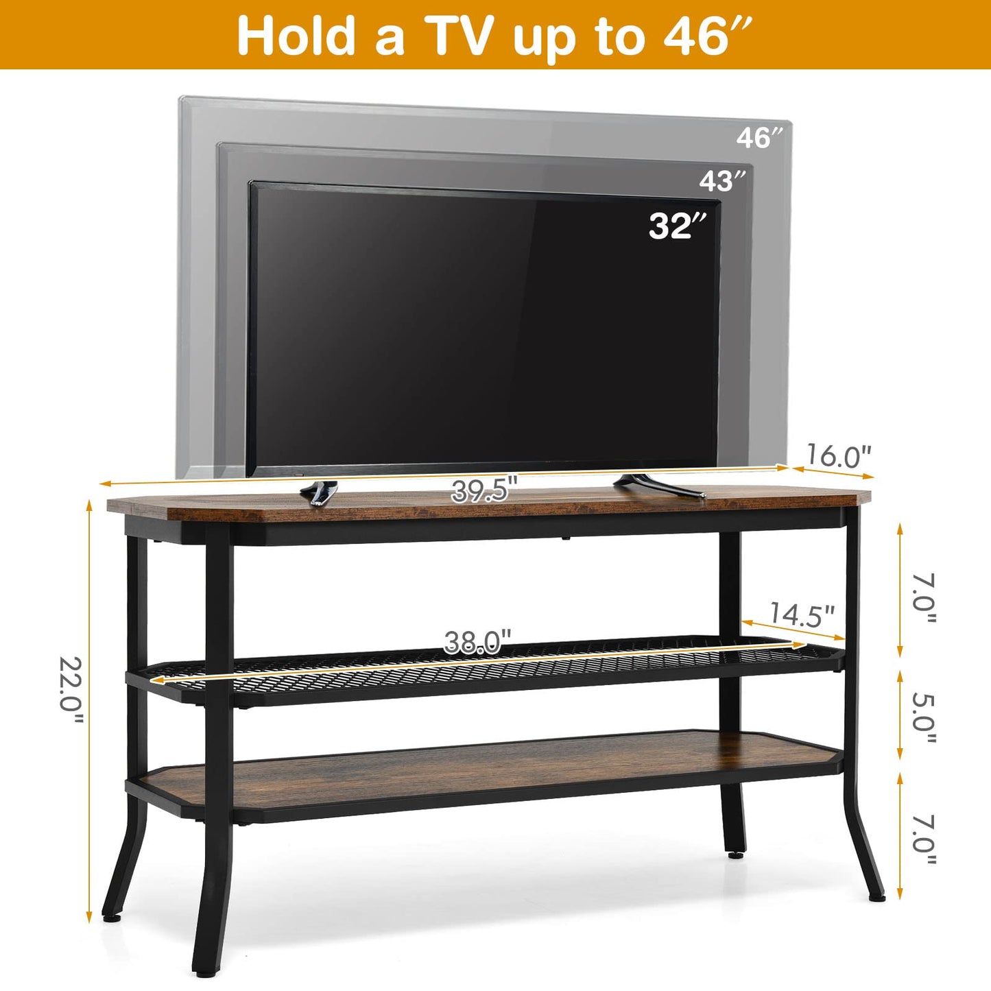 Tangkula TV Stand for TVs up to 46 Inch