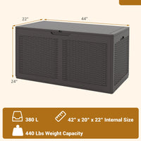 Tangkula 100 Gallon Outdoor Storage Box with 2 Smooth Wheels