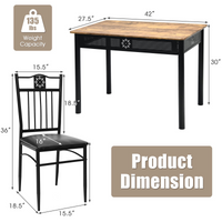 Tangkula 5 Pieces Dining Table and Chairs Set