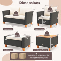 Tangkula 7 Pieces Patio Furniture Set with Loveseat
