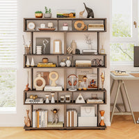 Tangkula 64" Tall 6-Tier S Shaped Bookcase with Anti-Tipping Kit