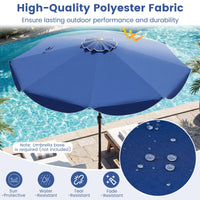 Parasol de terrasse Tangkula 2,7 m, parasol d'extérieur avec manivelle, inclinaison par bouton-poussoir, parasol de plage à 2 niveaux avec toile de protection solaire