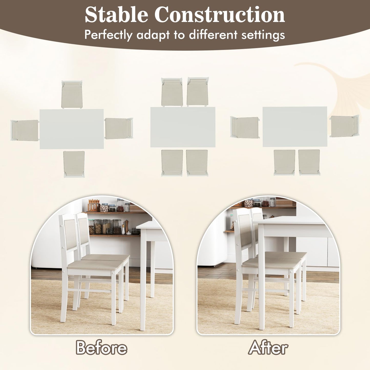Tangkula Dining Table Set for 4